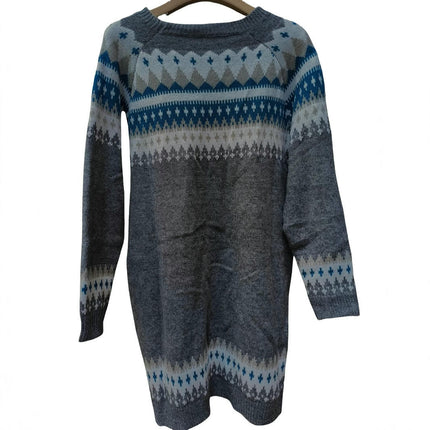 Women's Crewneck Long Sleeve Knit Mini Sweater Dresses Pullover Sweaters