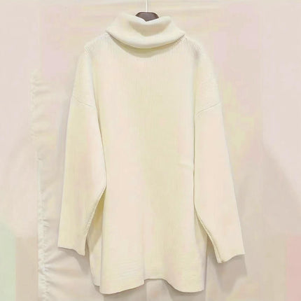 Womens Turtleneck Oversized Sweaters Casual Long Sleeve Pullover Knit Tops