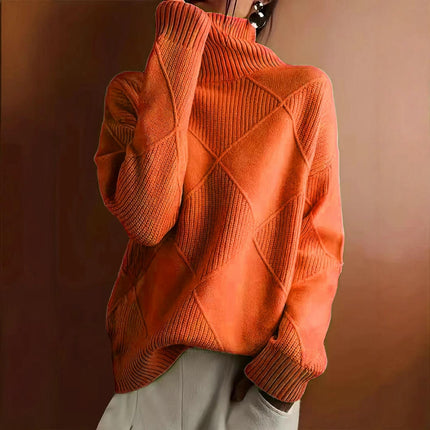 Womens Trendy Turtleneck Long Sleeve Knit Casual Pullover Sweaters Tops