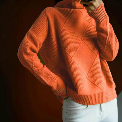 Womens Trendy Turtleneck Long Sleeve Knit Casual Pullover Sweaters Tops