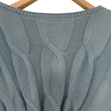 Women's V Neck Long Sleeve Cable Knit Loose Pullover Sweater Top