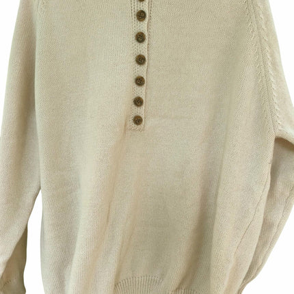 Womens Button Crew Neck Sweaters Fall Long Sleeve Knit Pullover Jumper