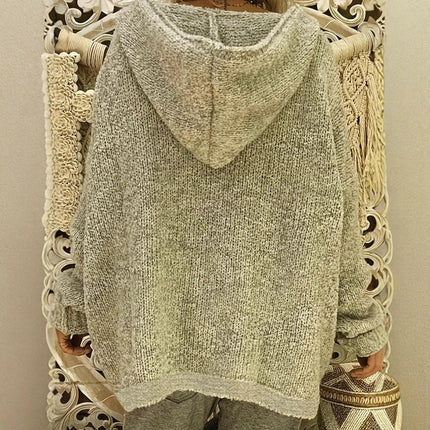 Women V Neck Solid Pullover Sweaters Loose Long Sleeve Knit Jumper