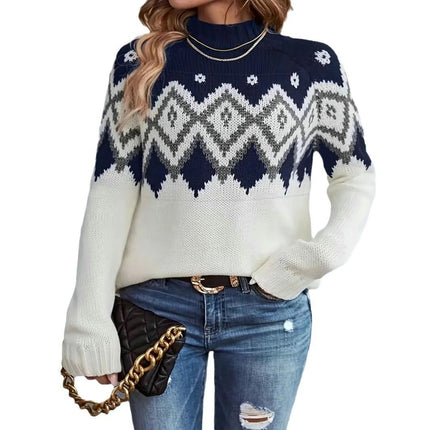 Autumn And Winter Casual Pullover Knitted Sweater for Women Long Sleeves