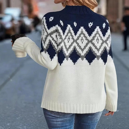 Autumn And Winter Casual Pullover Knitted Sweater for Women Long Sleeves