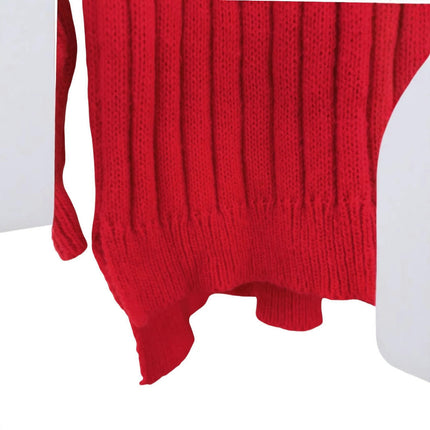 Women's Casual Long-Sleeved Pullover Sweater, Large Size Scarf Collar Sweater