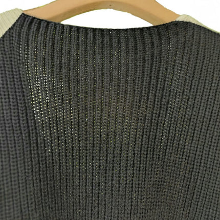 Autumn and Winter Loose Deep V-neck Large Size Women's Contrast Color Sweater