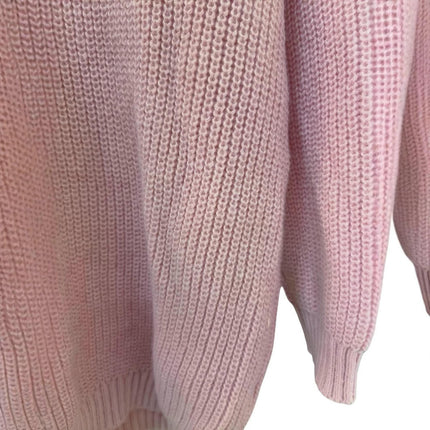 Women's Long-Sleeved Knitted Sweater, Loose V-neck, Elegant Pullover Sweater
