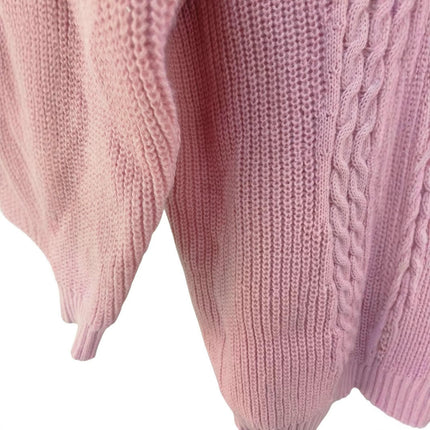 Women's Long-Sleeved Knitted Sweater, Loose V-neck, Elegant Pullover Sweater