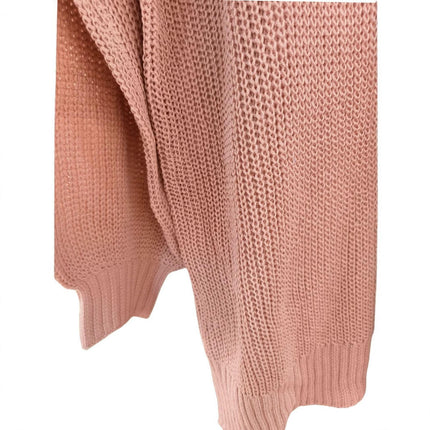 Womens Pullover Sweater Long Sleeve Crewneck Casual Loose Button Sweater