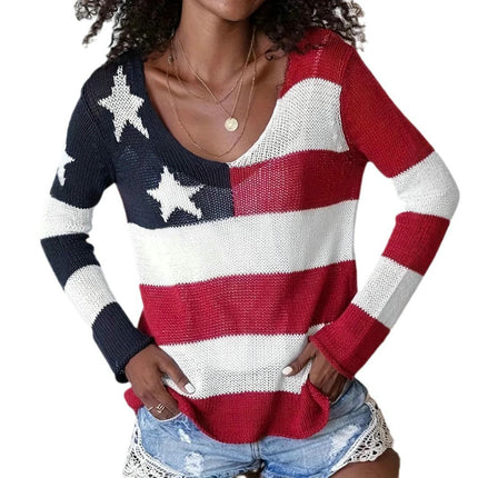 Women Crewneck Tops Knitted Baggy Pullover Sexy See Through Beach Coverups