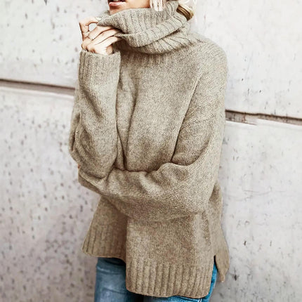 Womens Turtleneck Oversized Sweater Pullover Sweater Casual Fall Loose Knit Jumper