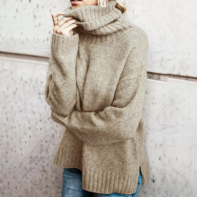 Womens Turtleneck Oversized Sweater Pullover Sweater Casual Fall Loose Knit Jumper