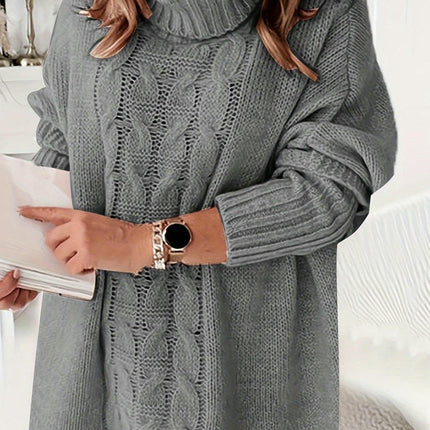Women's Turtleneck Large Sweater Pullover Casual Winter Loose Knit Pullover