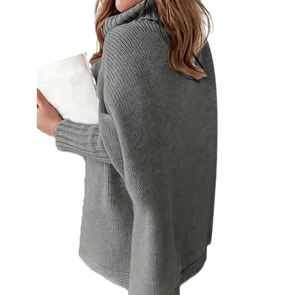 Women's Turtleneck Large Sweater Pullover Casual Winter Loose Knit Pullover