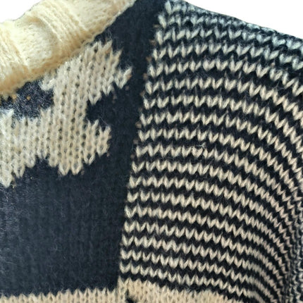 Women's Autumn and Winter Jacquard Pullover Round Neck Lazy Large Size Knitted Sweater