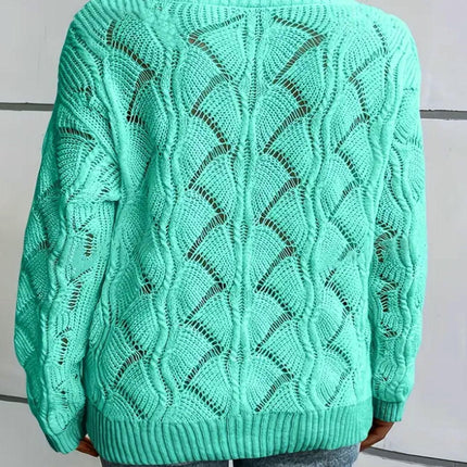 Women's Sexy V-neck Sweater Spring Fashion Lightweight Woven Hollow Pullover