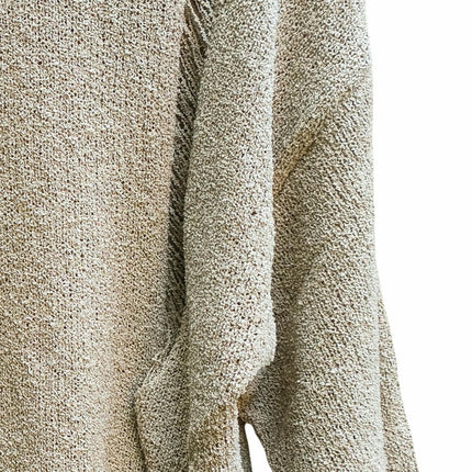 Women's Long Sleeve Hollow Fashion Pullover Solid Color Knit Sweater Sweater Hem Slit