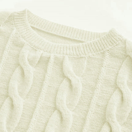Women's Lightweight Cable Long Sleeve Mockneck Loose Casual Sweater Jumpers