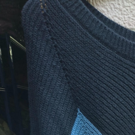 Women's Striped Color Block Sweater Long Sleeve Casual Soft Knit Sweater Pullover Tops