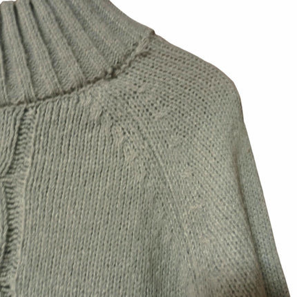 Women's Loose Cable Knit Top Turtleneck Batwing Long Sleeve Sweater