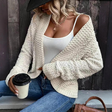 Women's Fashion Casual Open Front Long Sleeve Chunky Knit Cardigans Sweaters