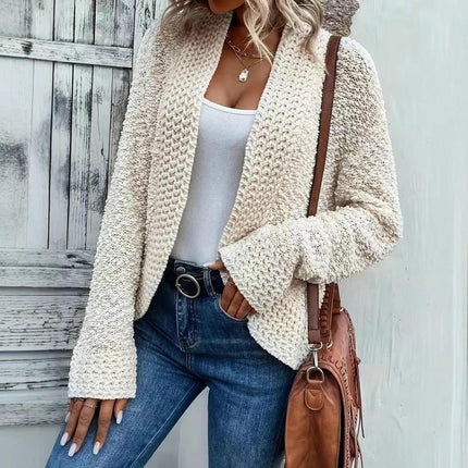 Women's Fashion Casual Open Front Long Sleeve Chunky Knit Cardigans Sweaters