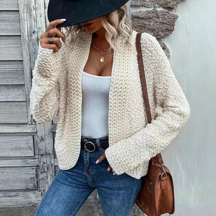 Women's Fashion Casual Open Front Long Sleeve Chunky Knit Cardigans Sweaters