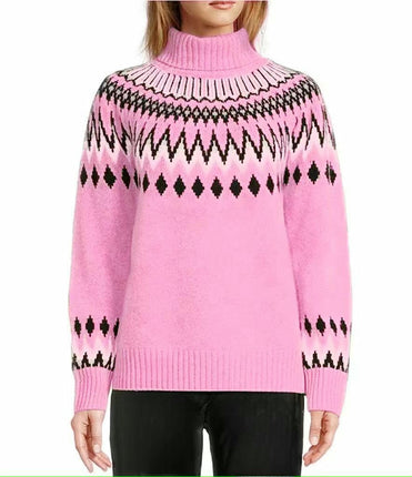 Womens Turtleneck Color Block Sweaters Long Sleeve Casual Fall Knit Sweater Pullover Tops