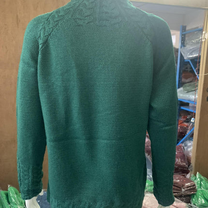 Women's Solid Color Cable Knit Sweater Soft Touch Funnel Neck Chunky Knit