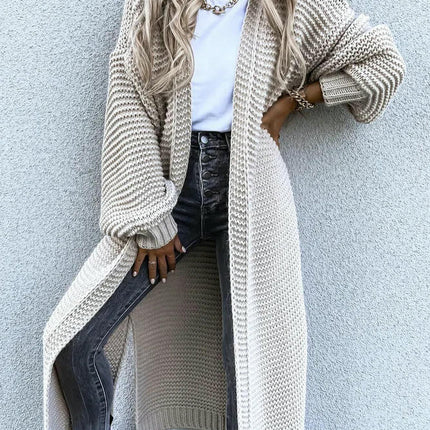 Women's Oversized Long Cardigan Sweaters Long Sleeve Split Open Front Drape Knit Duster Coat