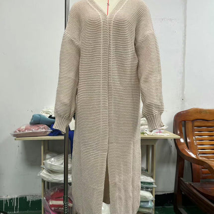 Women's Oversized Long Cardigan Sweaters Long Sleeve Split Open Front Drape Knit Duster Coat