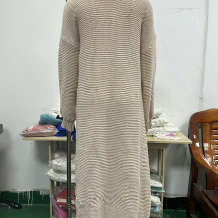Women's Oversized Long Cardigan Sweaters Long Sleeve Split Open Front Drape Knit Duster Coat