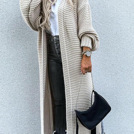 Women's Oversized Long Cardigan Sweaters Long Sleeve Split Open Front Drape Knit Duster Coat