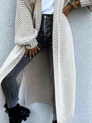 Women's Oversized Long Cardigan Sweaters Long Sleeve Split Open Front Drape Knit Duster Coat