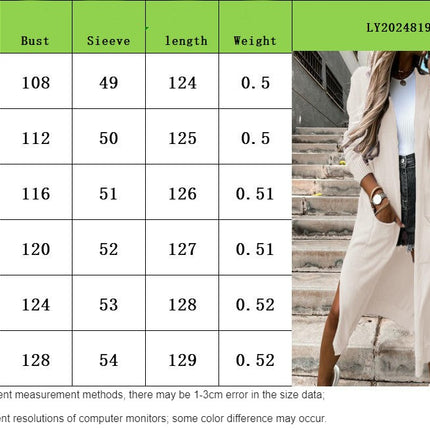 Women's Autumn Cardigan Sweater Pocket Knitted Long Loose Casual Jacket