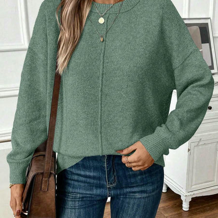 Womens Long Sleeve Tunic Tops Casual Loose Crew Neck Pullover Sweaters