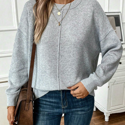 Womens Long Sleeve Tunic Tops Casual Loose Crew Neck Pullover Sweaters