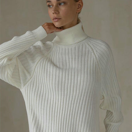 Women Turtleneck Long Sleeve Bodycon Fall Winter Mini Slim Knit Sweater Dress