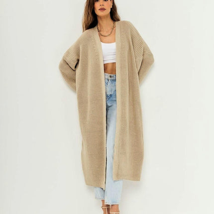 Women's Autumn Loose Knitted Jacket Long Sleeve Long Kimono Cardigan
