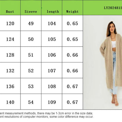 Women's Autumn Loose Knitted Jacket Long Sleeve Long Kimono Cardigan