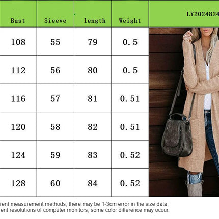 Autumn Women's Knitted Pocket Cardigan Long Sleeve Casual Knit Sweater Jacket
