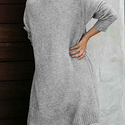 Autumn Women's Knitted Pocket Cardigan Long Sleeve Casual Knit Sweater Jacket