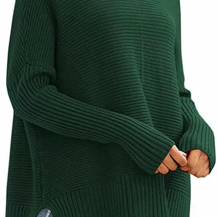 Turtleneck Sweater Women's Lazy Style Bat Sleeve Loose Pullover Cardigan