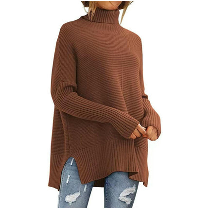 Turtleneck Sweater Women's Lazy Style Bat Sleeve Loose Pullover Cardigan