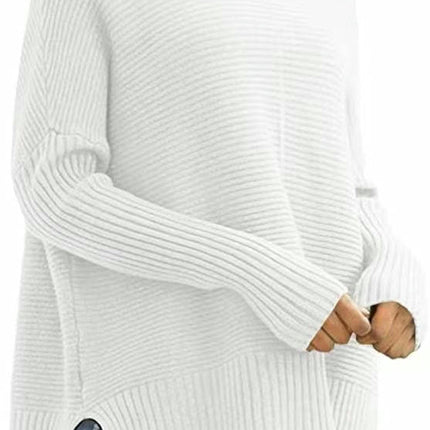 Turtleneck Sweater Women's Lazy Style Bat Sleeve Loose Pullover Cardigan