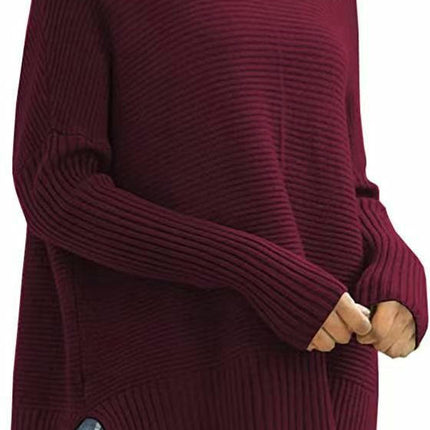 Turtleneck Sweater Women's Lazy Style Bat Sleeve Loose Pullover Cardigan