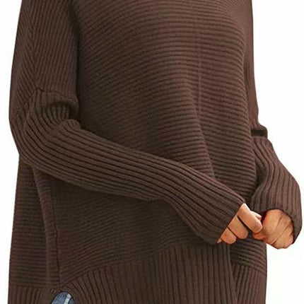 Turtleneck Sweater Women's Lazy Style Bat Sleeve Loose Pullover Cardigan