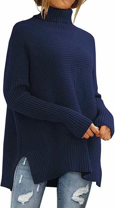 Turtleneck Sweater Women's Lazy Style Bat Sleeve Loose Pullover Cardigan