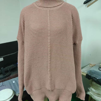 Turtleneck Sweater Women's Lazy Style Bat Sleeve Loose Pullover Cardigan